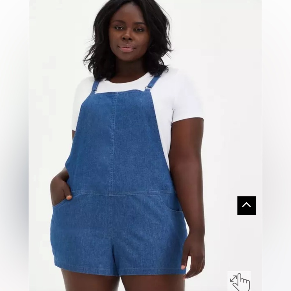 Torrid Blue Denim Overall Shorts